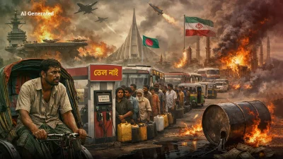 জ্বালানি সংকটের প্রতিচ্ছবি  ছবি: এআই দিয়ে তৈরি