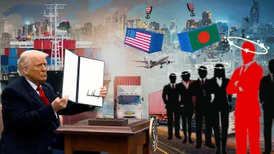 ট্রাম্পের পালটা শুল্ক হিসেবে প্রথমে ৩৭ শতাংশ শুল্ক আরোপ হয়েছিল বাংলাদেশি পণ্যের উপর।