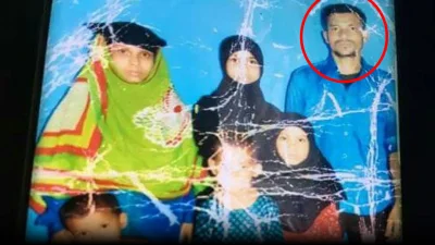  স্ত্রী ও কন্যাদের সাথে জেএমবি নেতা লোকমান হোসেন। 
